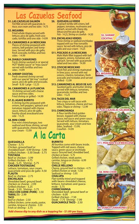 country or region in the drop-down menu. . Las cazuelas san jose menu